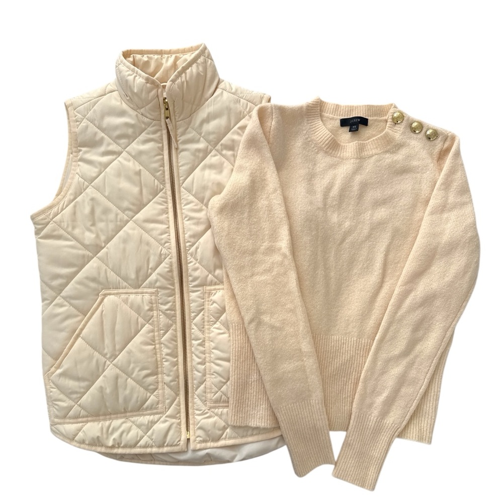 JCrew Cream Vest and Sweater